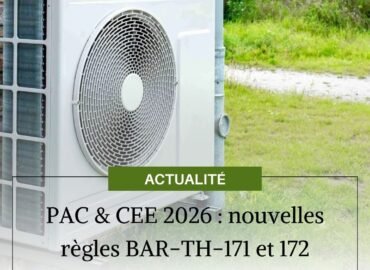 PAC & CEE 2026 : nouvelles règles BAR-TH-171 et 172 PAC & CEE 2026 : nouvelles règles BAR-TH-171 et 172