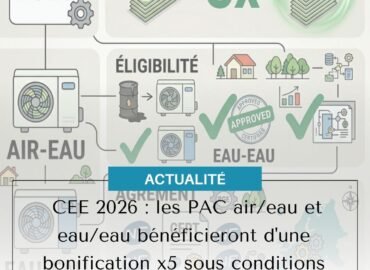 🚀 CEE 2026 : les PAC air/eau et eau/eau bénéficieront d'une bonification x5 sous conditions 🇫🇷 🚀 CEE 2026 : les PAC air/eau et eau/eau bénéficieront d'une bonification x5 sous conditions 🇫🇷